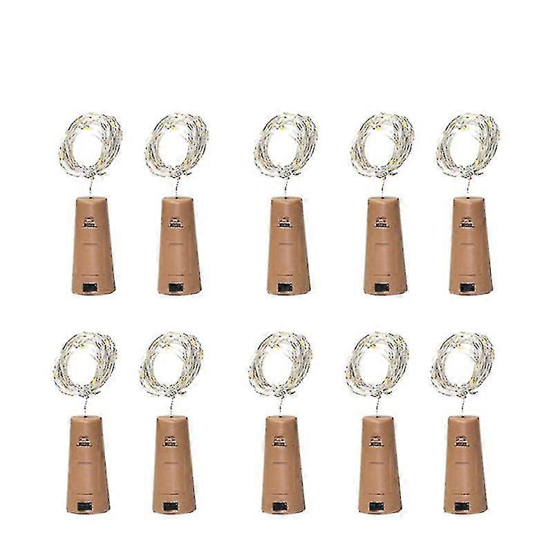 10 Packs Wine Bottle Stopper Copper Wire Light String 2m 20led Light