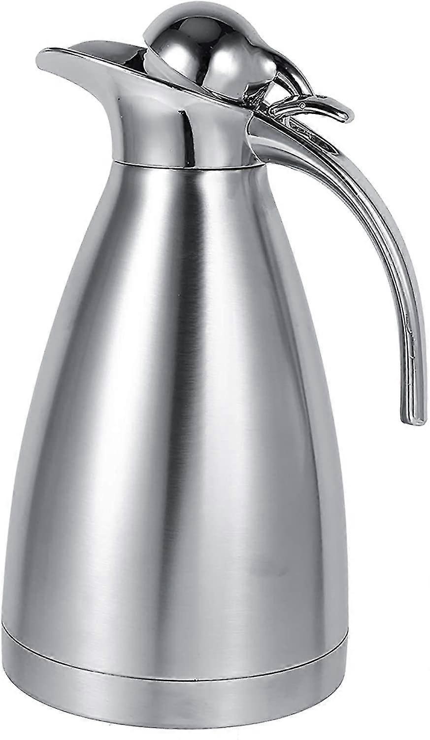 Thermos Jug, Stainless Steel Coffee Pot Double Wall Vacuum Insulated Thermos Jug Hot Thermos Jug For Coffee, Hot Water, Tea(2l-silver-b)