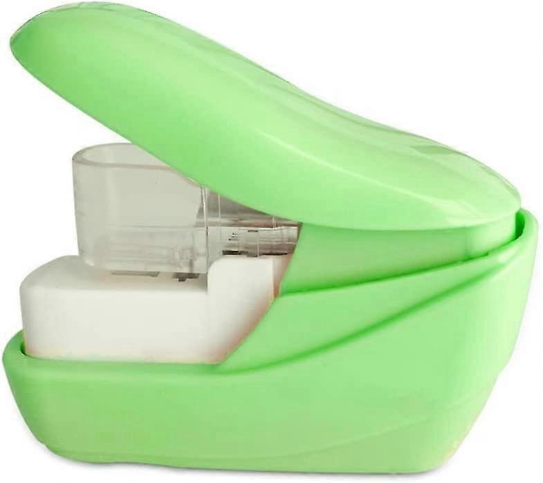 Table Needleless Stapler Office Accessory 5 Pages(Green,1Pcs)
