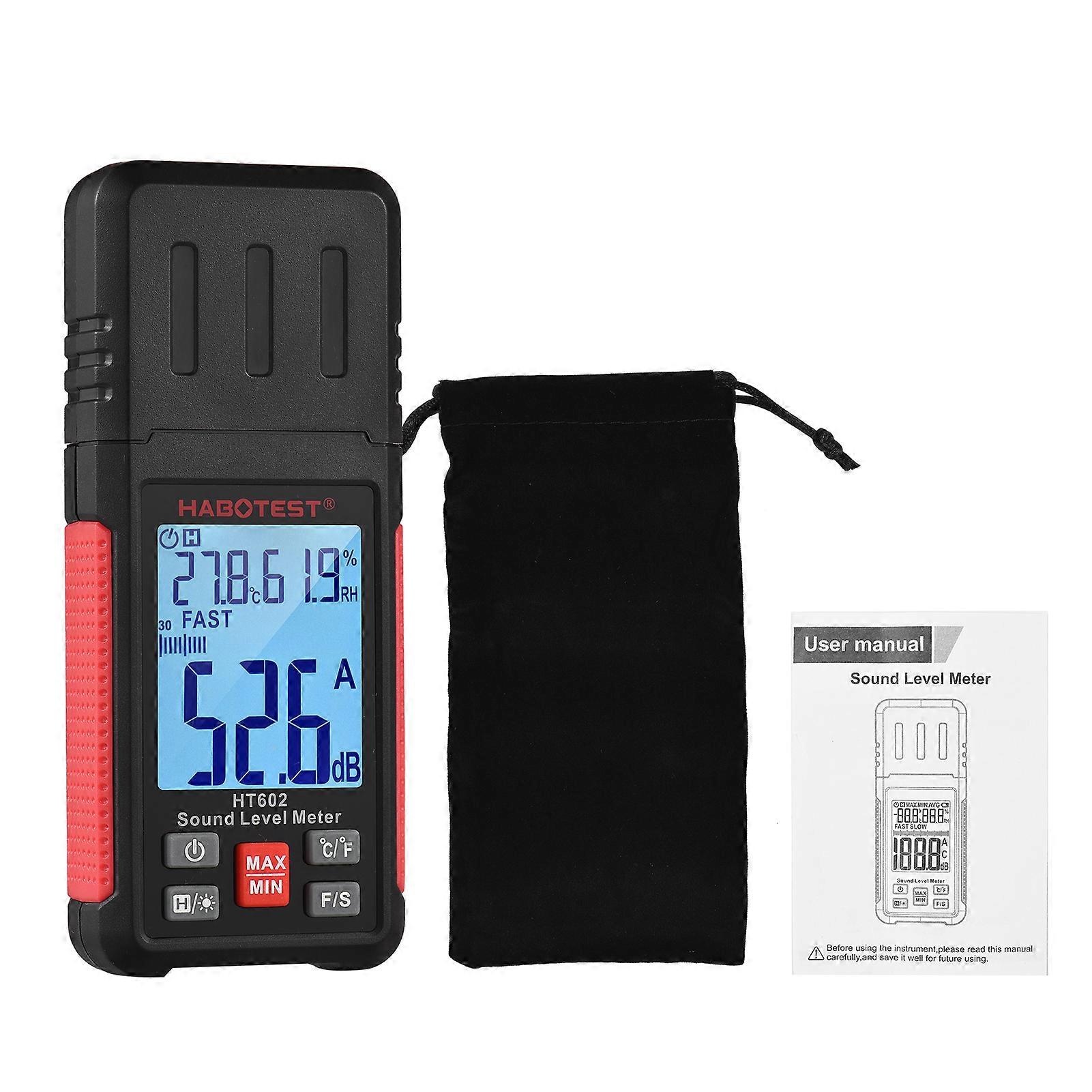 HT602 2.2-inch LCD Digital Sound Level Meter Decibel Monitoring Tester 30-130dB Noisemeter Noise Volume Measuring Gauge
