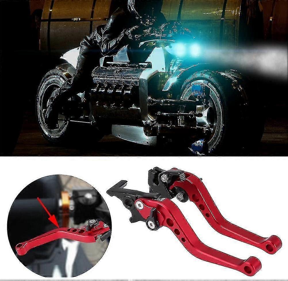 ידית בלם מצמד אופנוע, 1 זוג אוניברסלי Cnc סגסוגת אלומיניום אופנוע מצמד ידית מצמד תוף בלם ידית ידית (אדום)