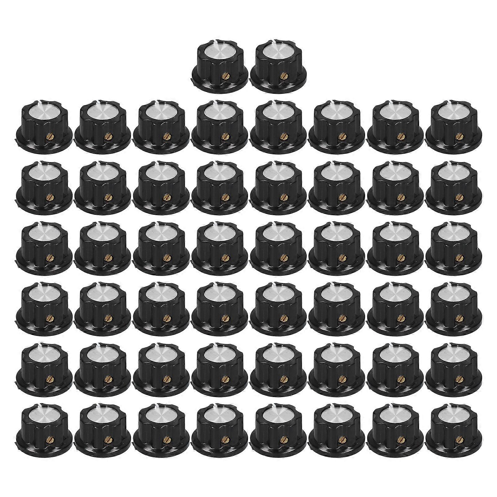 50Pcs Potentiometer Knob Engineering Plastic Brass Core Control Knobs Replacement 20mm BEMA02