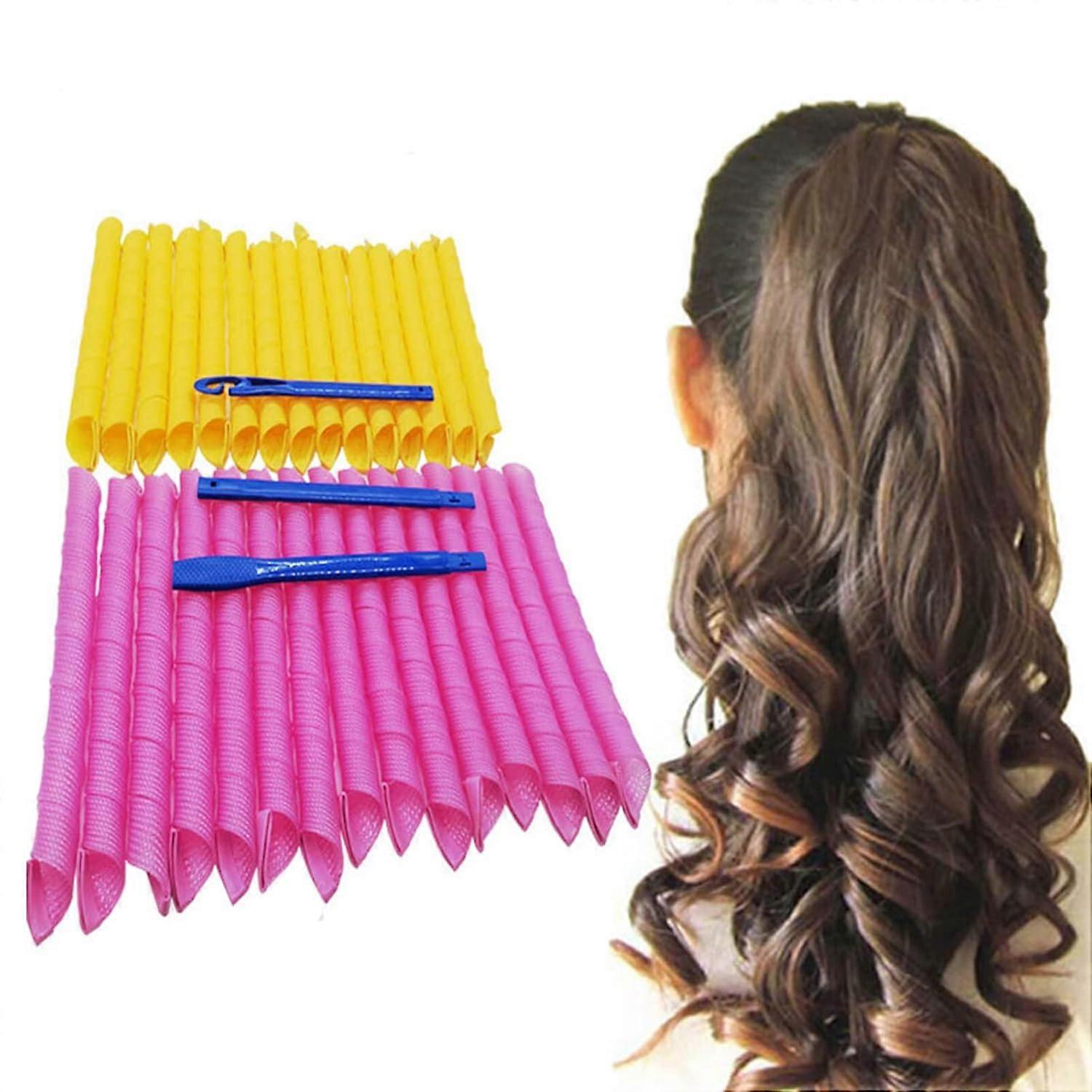 30PCS Magic Hair Curlers Curls Styling Kit, DIY No Heat Hair Curlers for Extra Long Hair (55 cm/ 21.65 inch)