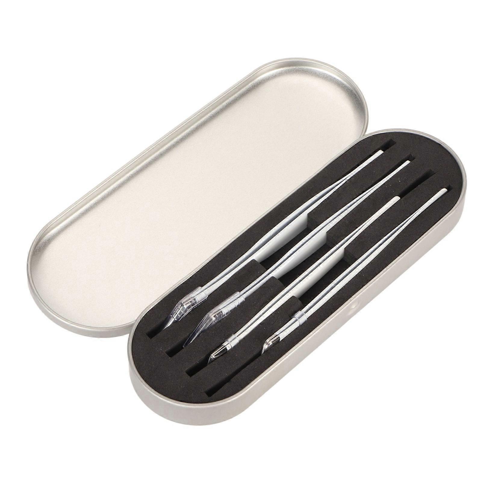 Eyelash Extension Tweezers Kit Stainless Steel High Accuracy Lash Tweezers with Box for Salon False Eyelash