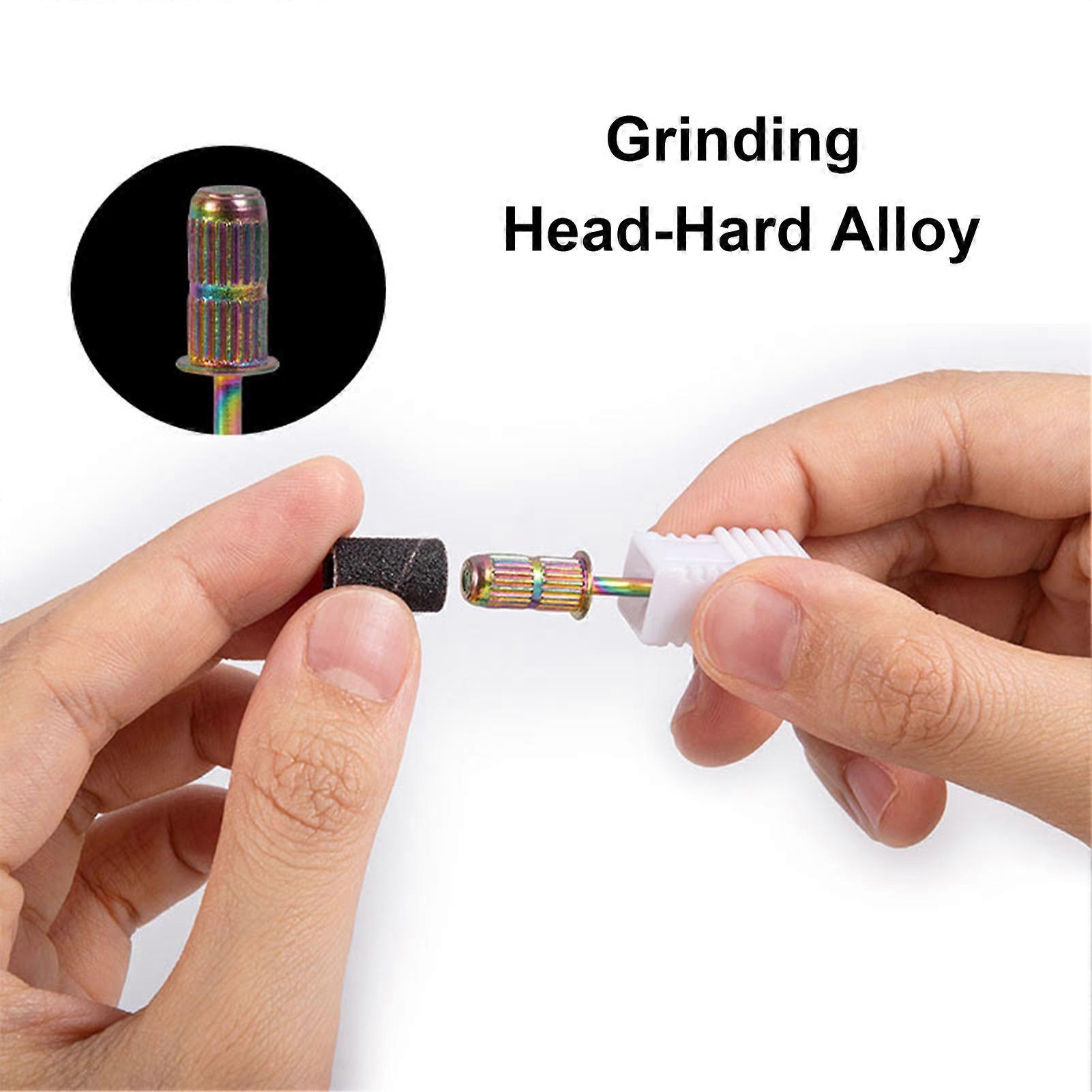 Nail polishing head sand circle grinding wheel boxed grinding machine head polishing and polishing nail tool set nail polish sand circle set (with vid