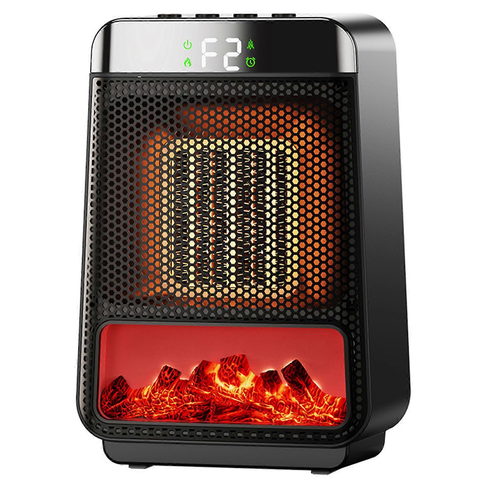 3D Dynamic Flames Heater with Thermostat - 1500W Portable Space Heater Warm Air Heater with Ambient Lighting