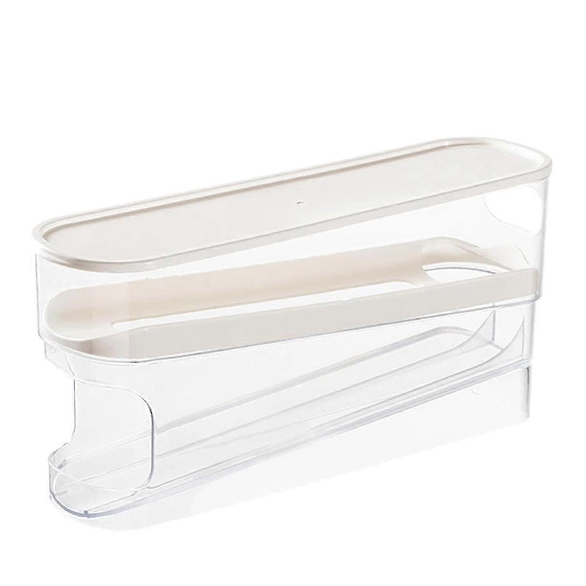 Rolling Egg Dispenser Egg Storage Box Double Layer Egg Roller Organizer Bin With Lid Storage Organizer For Restaurant
