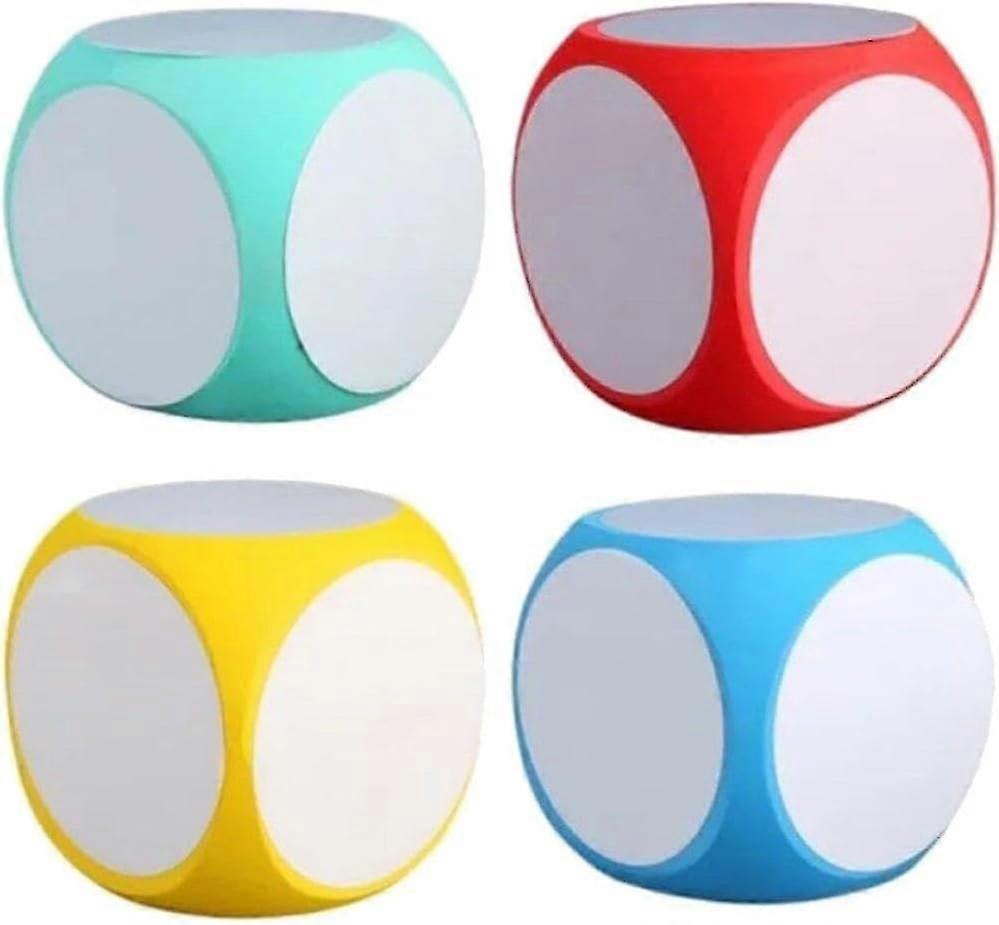 Dry Erase Block 4pcs Portable Wipe Off Dice Cubic Cleanable Write on Dice Multipurpose Educational Dice Diy Blank Dice