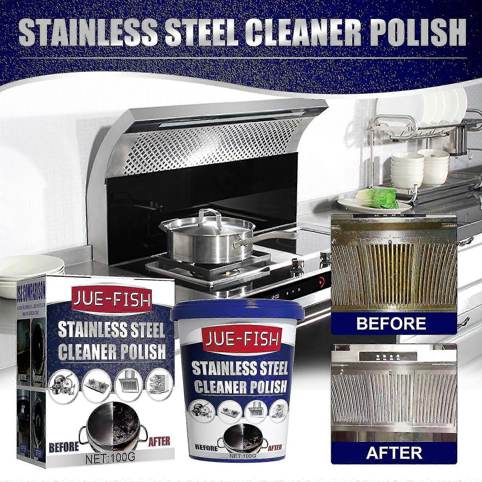 Stainless Steel Cleaner and Polish - Rust Removal Paste for Metal Pot and Pan Cleaning