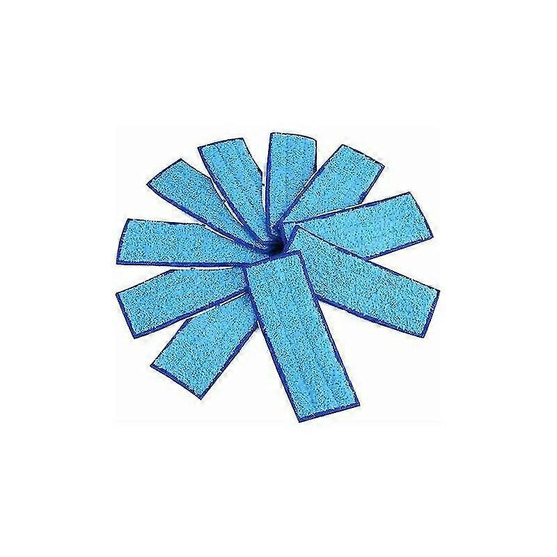 Mop Pad, 10 Washable & Dry Replacement Pads (Wet Pads - Blue)