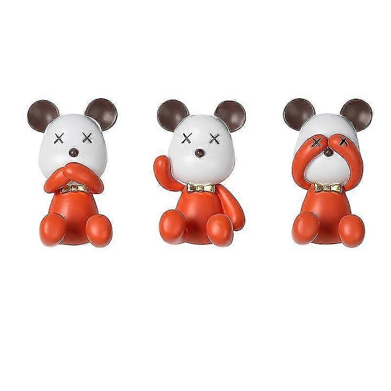 3pcs Cute Bear Wall Hooks, Decorative Hooks, Sticky Hooks, Key Hooks