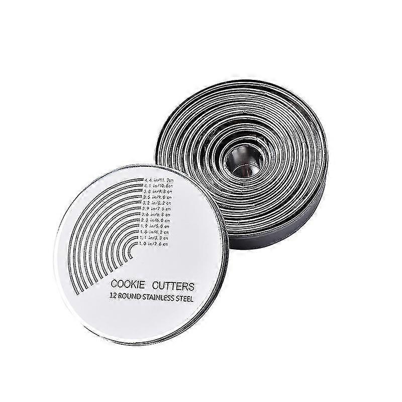 12 Piece Round Cookie Knife Set Scale 18/8 Stainless Steel Cookie Knife Donut Knife Ring Mold