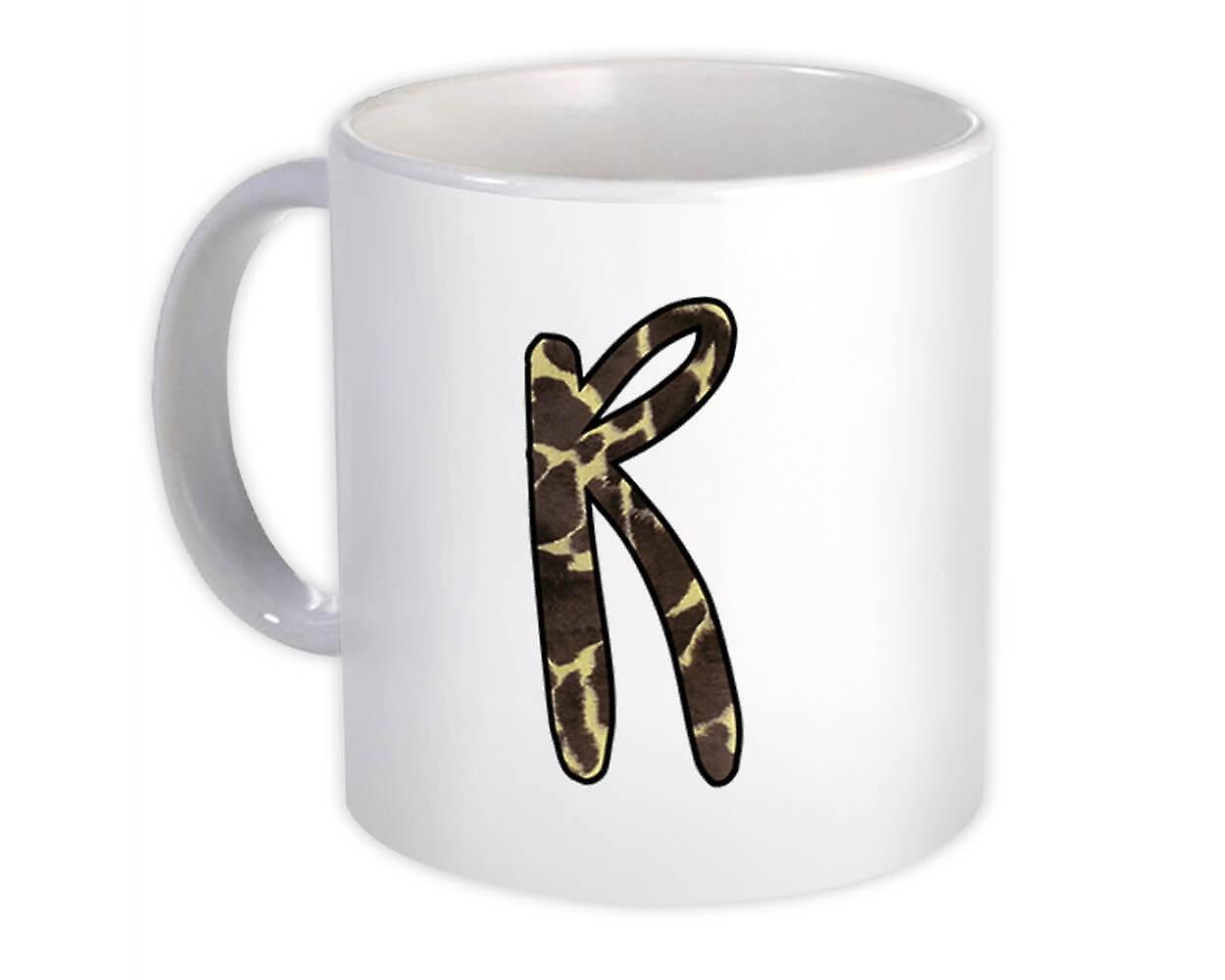 Gift Mug: Monogram Letter R Giraffe