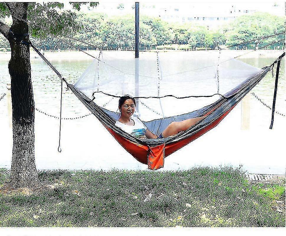 Camping Hammock With Net, Portable Hammock-Orange