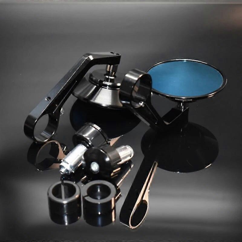 Motorcycle Mirrors Handle Bar Cafe Racer CNC Scooter Rear View For 7/8" (22mm) Handlebar End With Standard Bar End Insert
