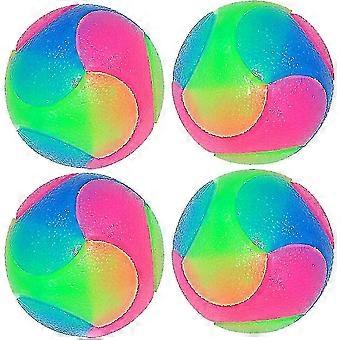 4 sztuki Duże świecące kulki dla psów elastyczna piłka Bouncy Glow In The Dark Interactive Jumpin
