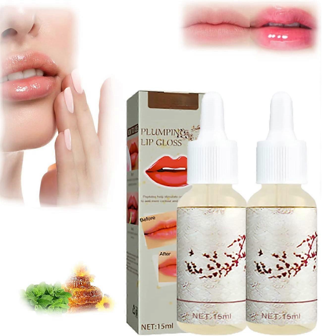 Collagen Instant Lip Plumper Serum, Plumping Lip Gloss, Instant Volume Lip Plumping Oil, for Fuller Softer Lips Increased Elasticity