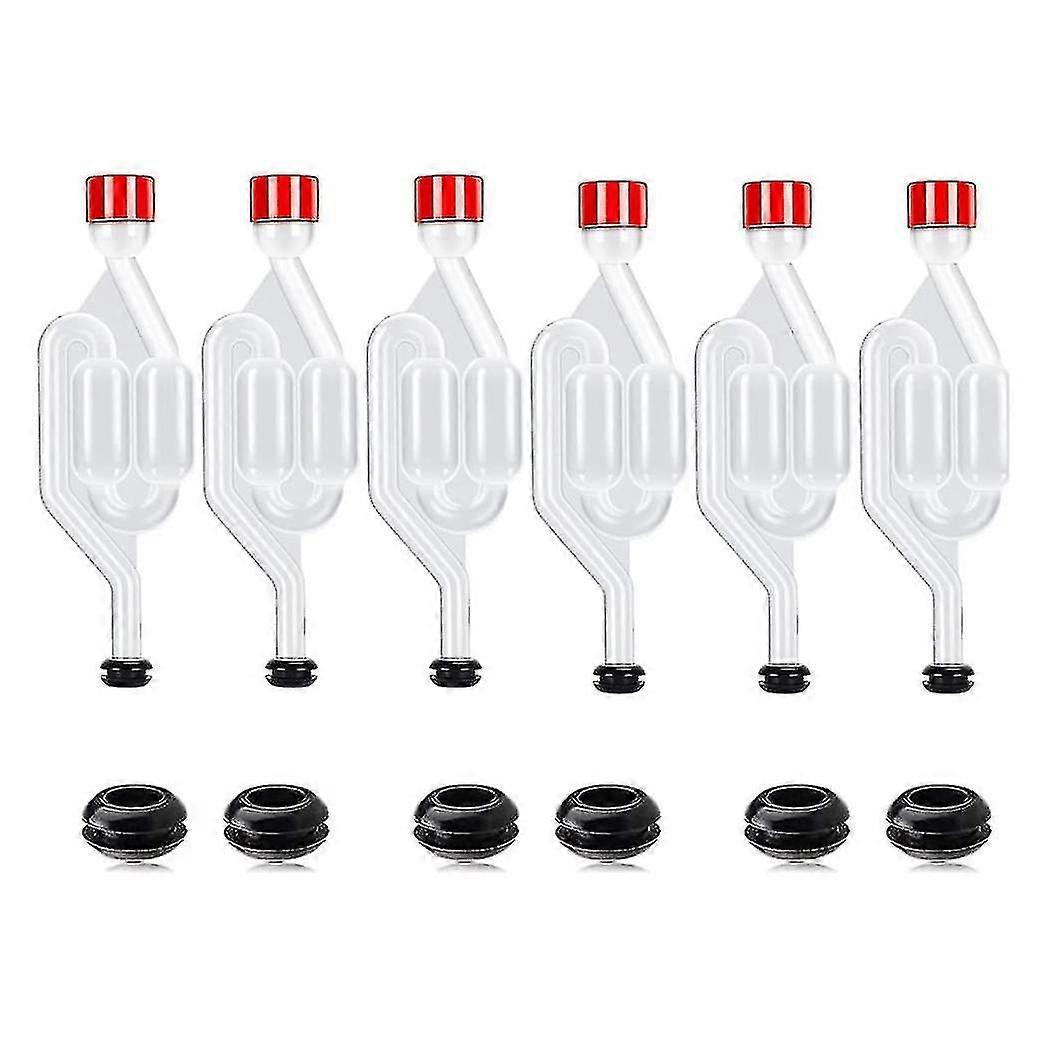 Κιτ airlock brew, 12 αεροφράκτες και 6 δακτύλιοι στεγανοποίησης, πλαστικός αεροφράκτης κρασιού για ζύμωση, μπύρα, νίκη