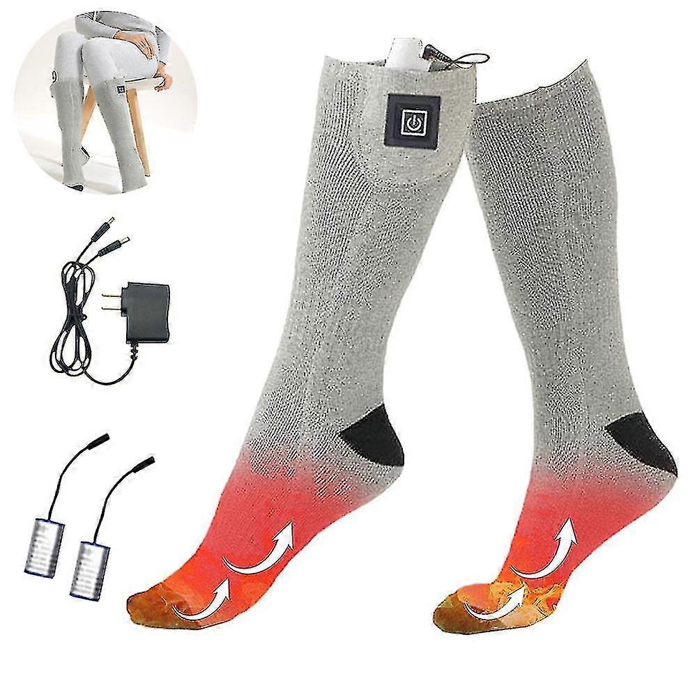 1 Pair Heated Socks With Rechargeable Electric Battery For Men Women