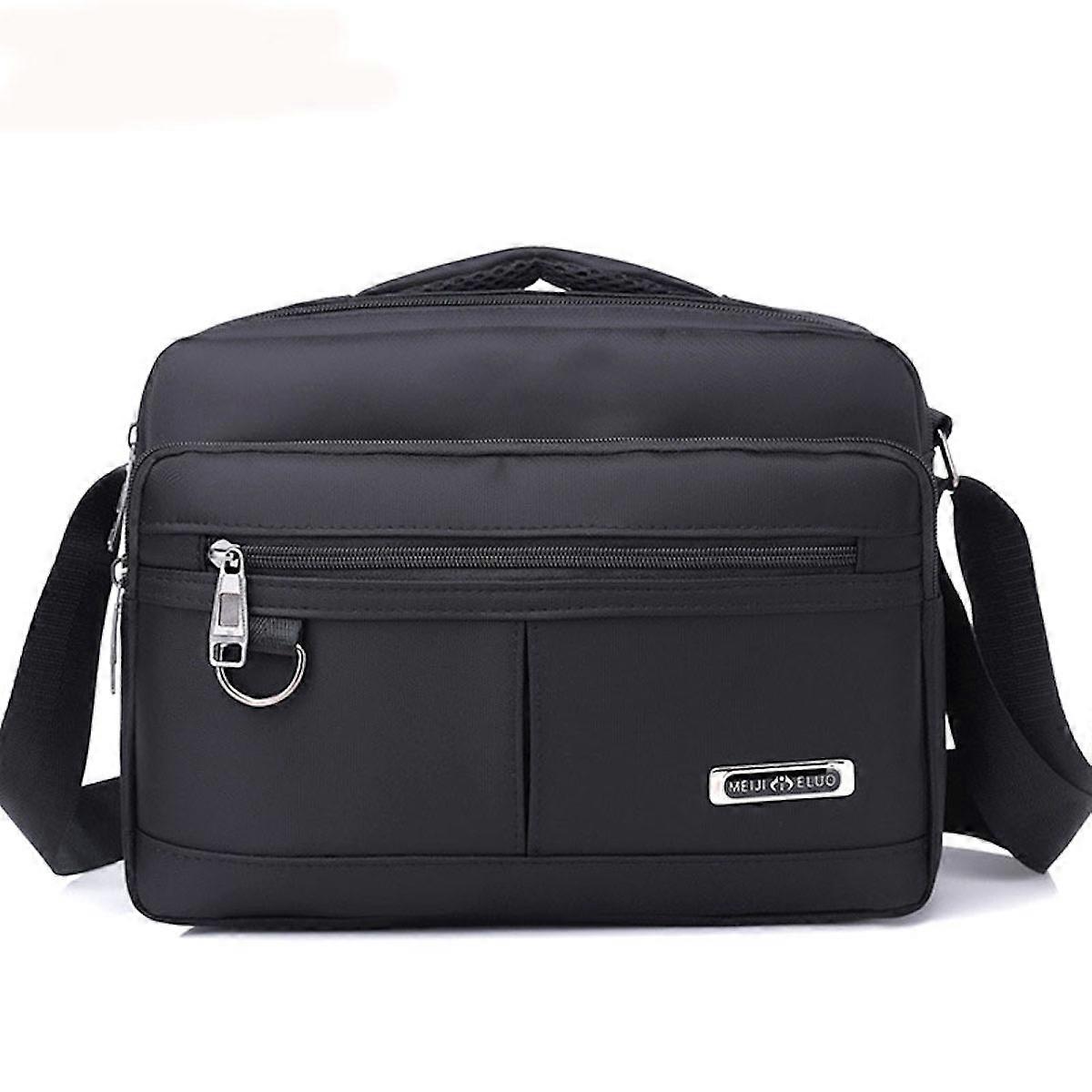 Waterproof Oxford Messenger Bag Men Shoulder Bag Crossbody Pack Satchel for School Work Multiple Pockets