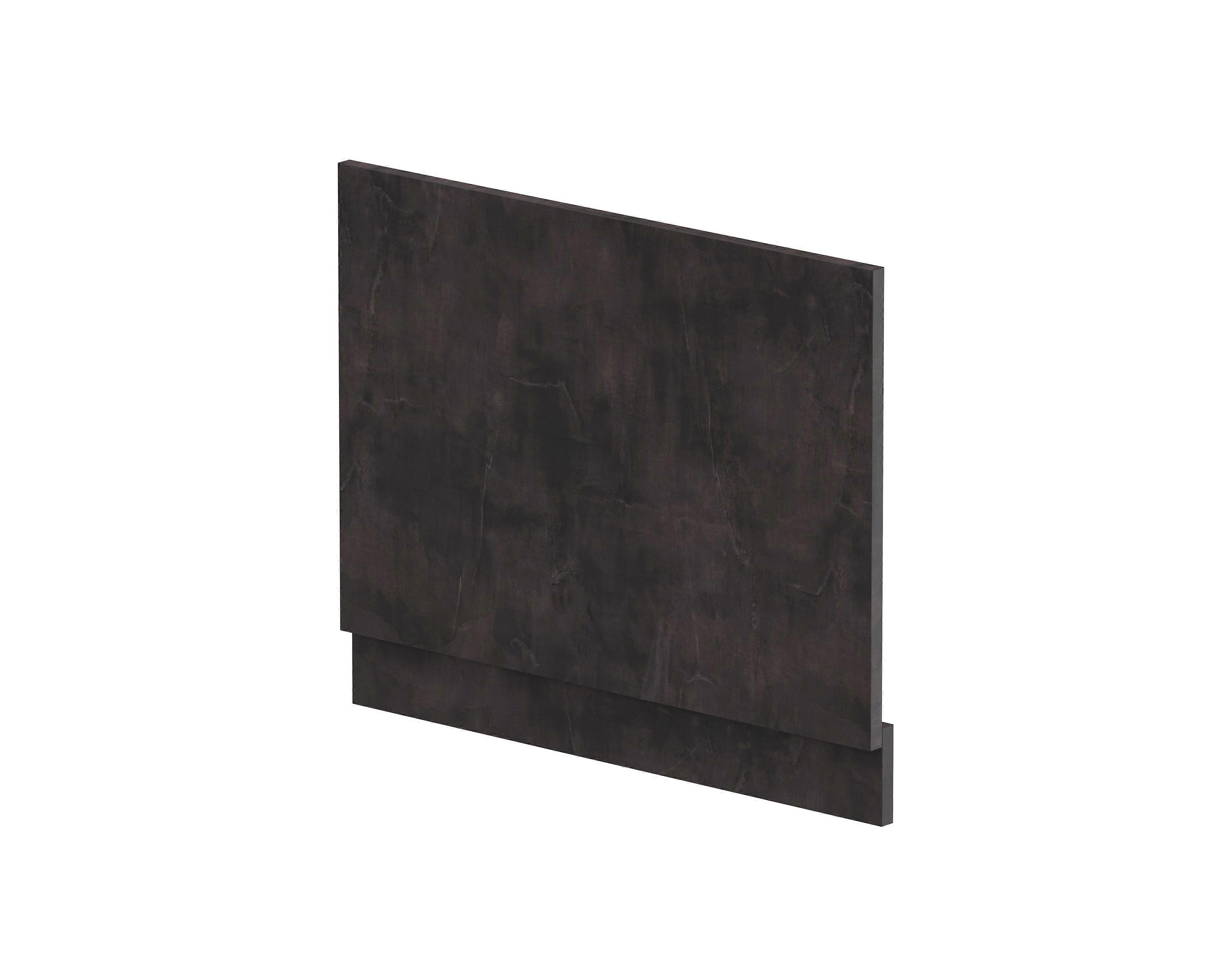 700mm Edge/Power Straight End Bath Panel & Plinth - Textured Matt Metallic Slate