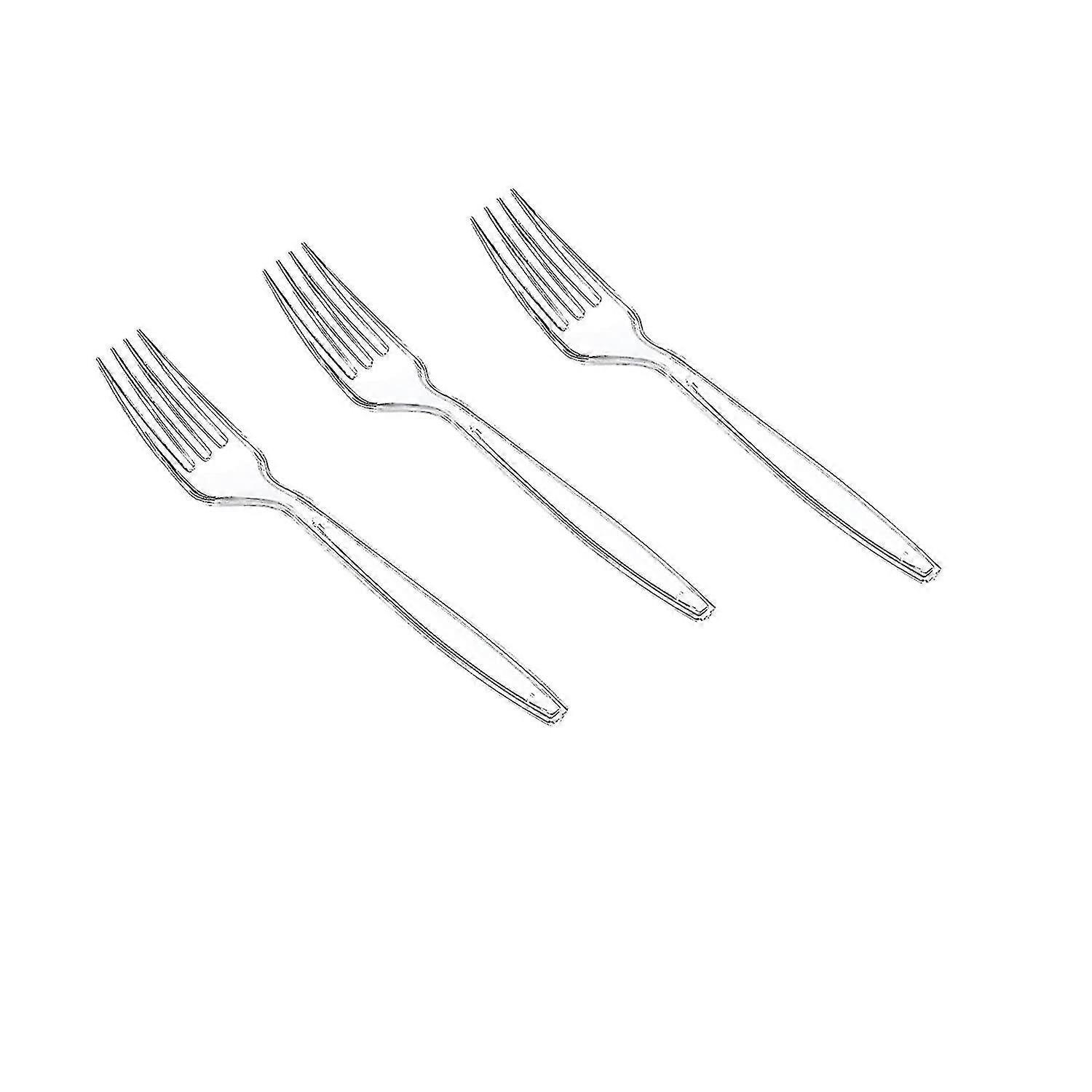 100pcs Tenedores de plástico transparente