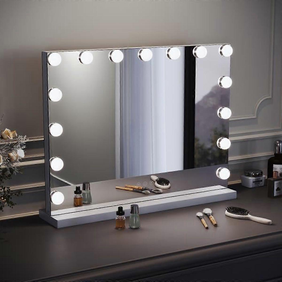 Hollywood LED light bulbs, illuminated makeup mirrors 2-14 pcs, dimmable, 3 color lighting modes (lights only, no mirrors)