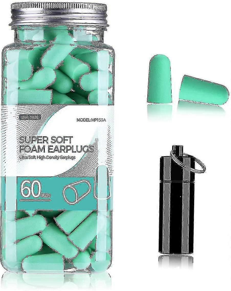 Soft Foam Earplugs, 38db Snr, 60 Ps, Size Fits Virtually E Wearer Comfortable For Slee, , Ing, Travel, Concer