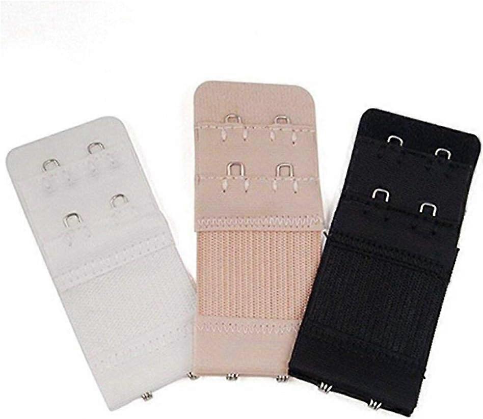 3pcs Women Elastic  Back Bra Underwear Extender Strap Comfortable Bra Band Extension-2 Hooks 2 Rows Portable