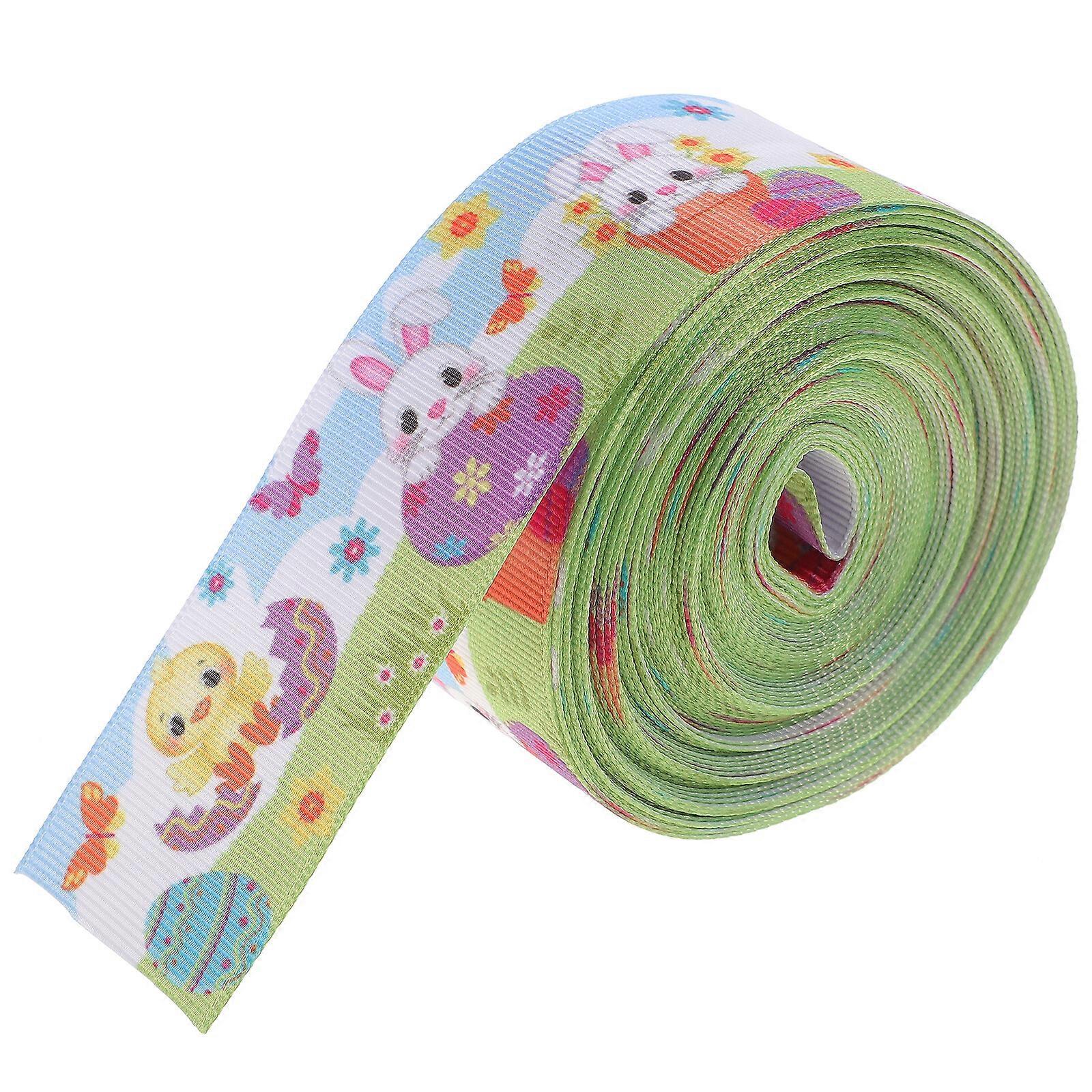 1 Roll of Multi-functional DIY Ribbon Decor Easter Party Decorative Ribbon Craft Polyester Ribbon