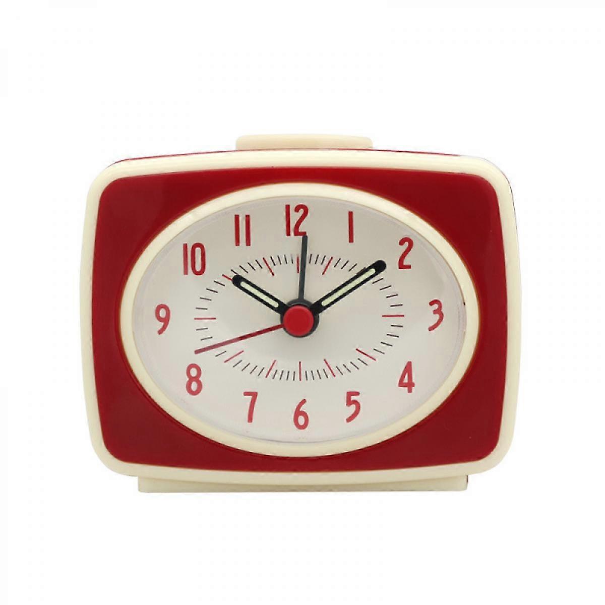 Retro silent alarm clock, red, 3 inches