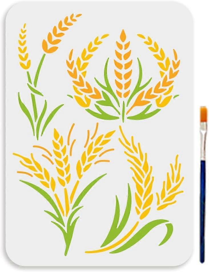 US 1Pc PET Hollow Out Drawing Painting Stencils for DIY Scrapbook Photo Album with 1Pc Art Paint Brushes 210x297mm