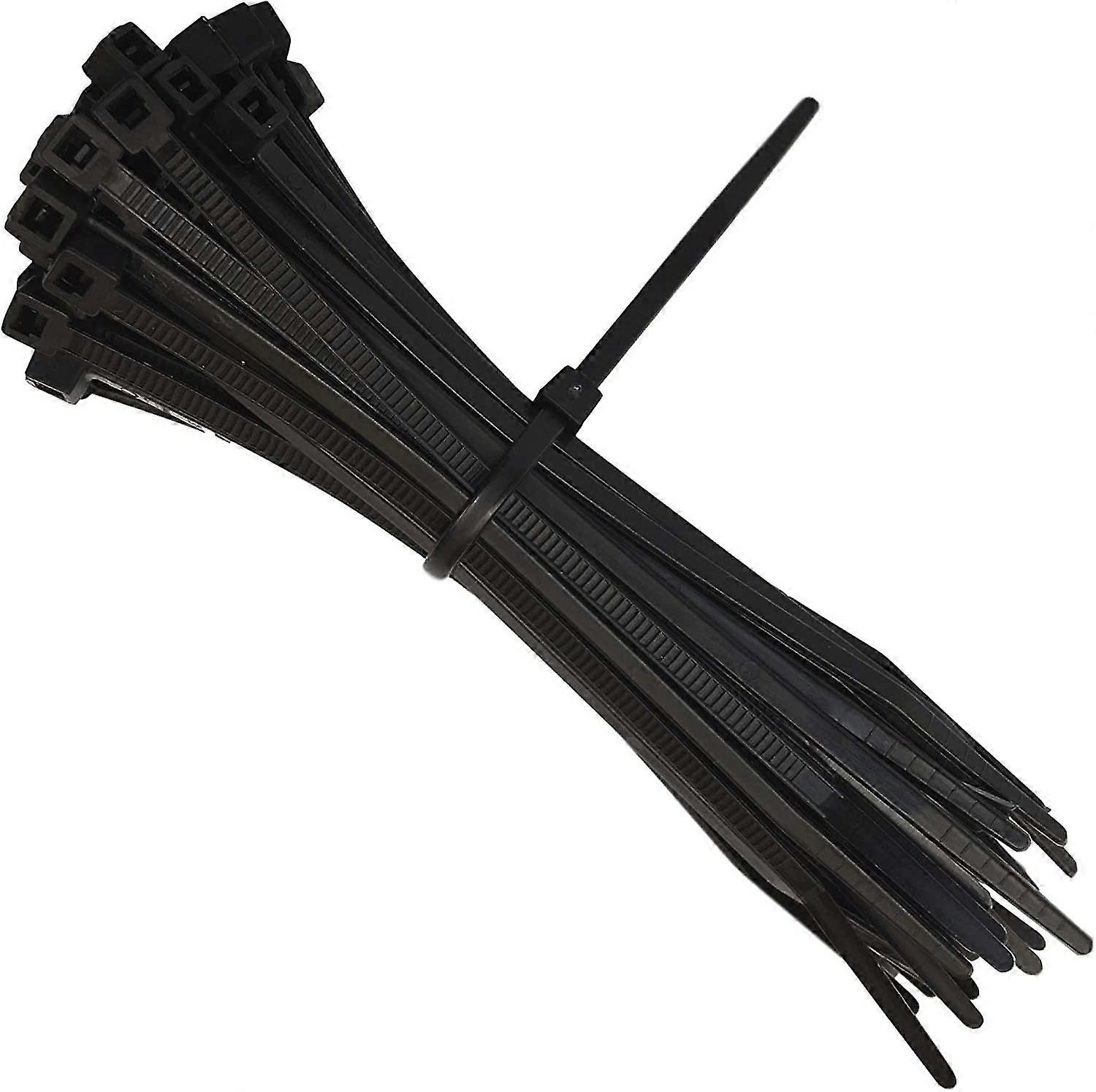 200 Pieces Plastic Cable Ties, Black Rilsan Plastic Cable Ties