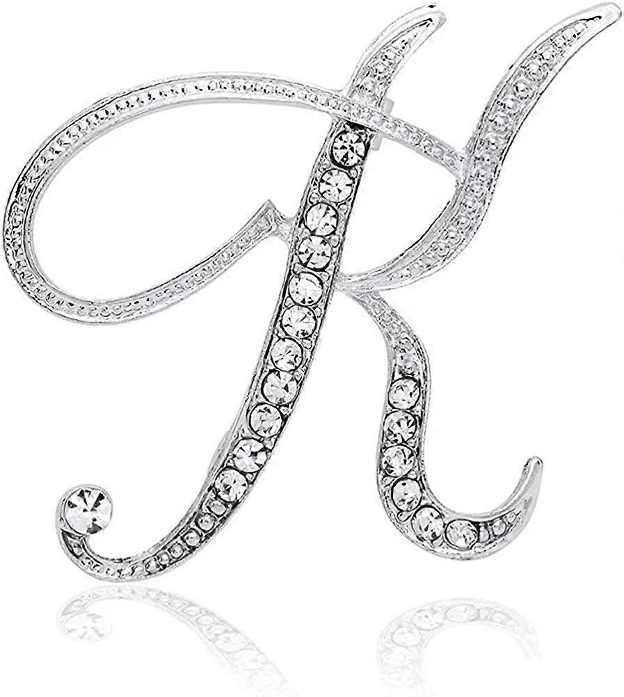 Buchstabe K Brosche Anstecknadeln Initial Strass Brosche für Frauen Geschenk Schmuck Silber