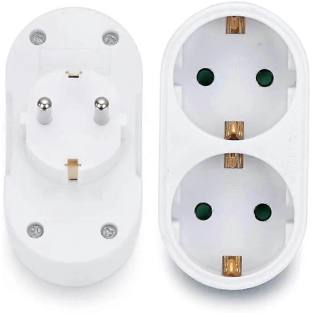 2 Slot Double Plug Multiple Plug Socket Multi Plug Adapter Horizontal  P new