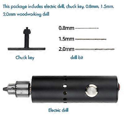 Electric Mini Drill 0.3-6.5mm 3V-24V Rotary Tool Kit Variable Speed with Self-Lock Switch, Cooling Holes, for Grinding, Cutting