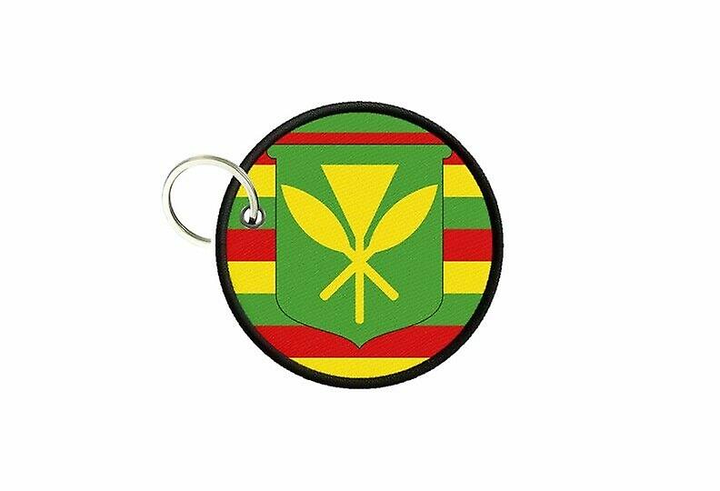 Keychain keys flag hawaii kanaka maoli print round round roundcard