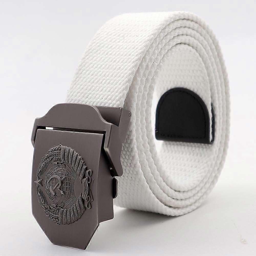 New Canvas Outdoor Tactical Army Belt 3D Soviet National Emblem Metal Buckle Unisex Jeans Belt for Men Military Belts Male Strap