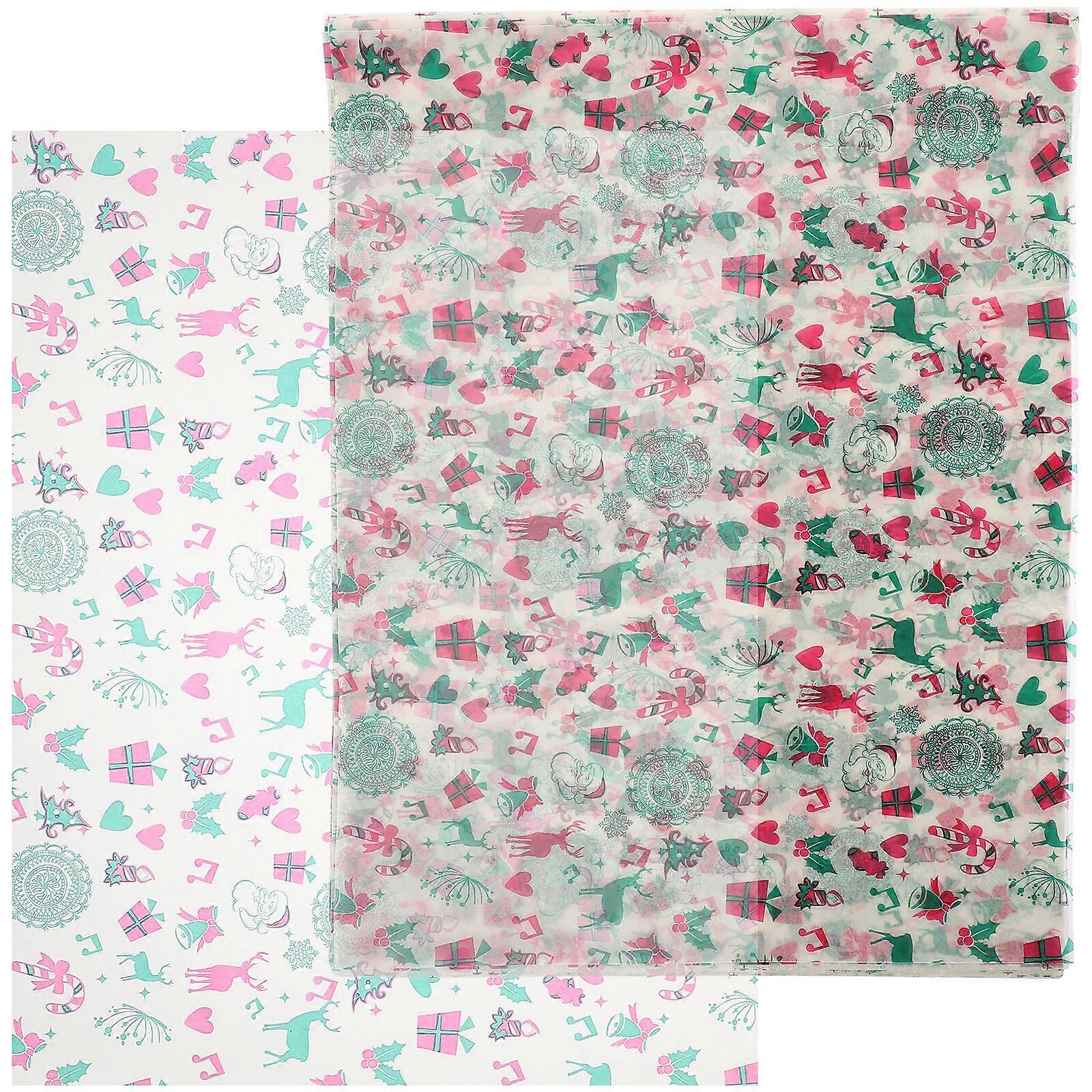 100pcs Xmas Patterns Grease Proof Paper Cake Papers Sandwich Wrapping Papers