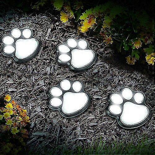 Solar Lights Outdoor Dog Paw Lights (set Of 4) Garden Lights