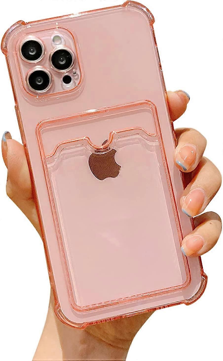 Upgrade Clear Wallet Phone Case for iPhone 13 Pro Max 5G Slim Fit Card Slot Case Protective Soft TPU Shockproof Case with Cute Card Holder for Apple i