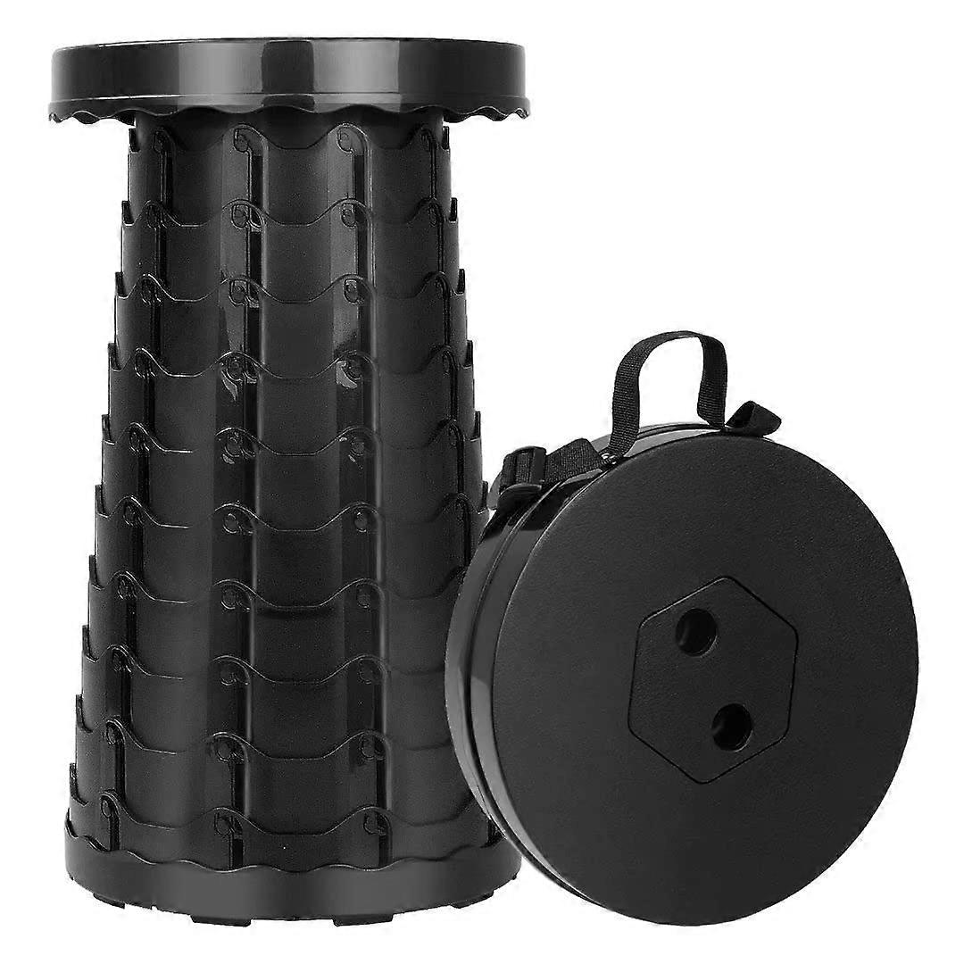 Telescopic Stool, Portable Telescopic Stool, Folding Telescopic Stool Retractable Stool for Kitchen Hiking Fishing, Max Load 330lbs (Black)