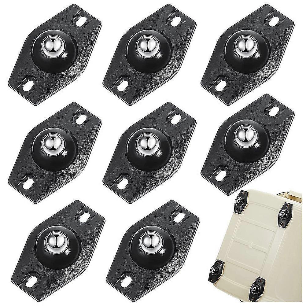 8 Pieces Self Adhesive Caster Wheels Mini Swivel Wheels Rotation Sticky Pulley With (black)