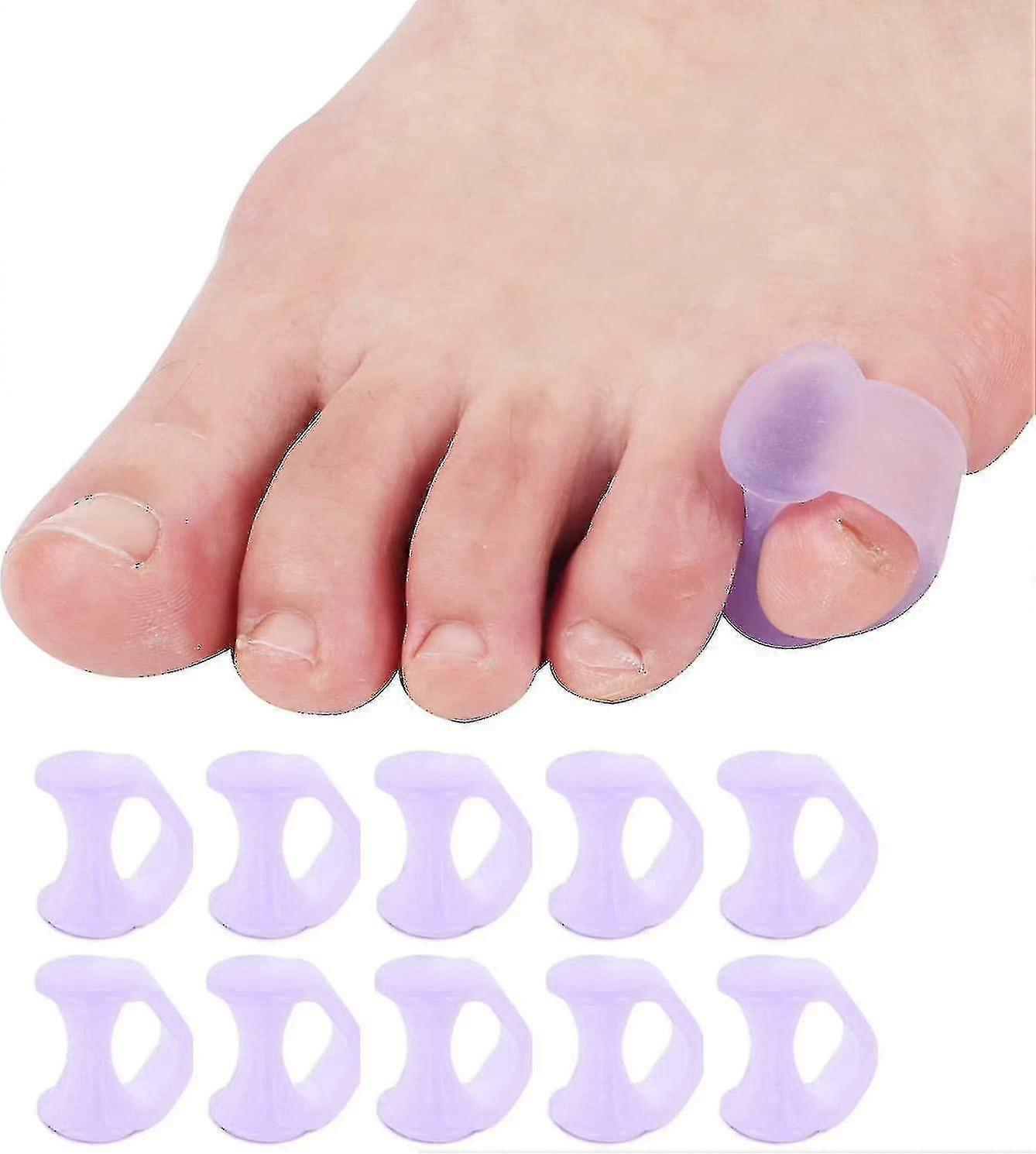 10 Pack Toe Splint, L Toe Separator, Toe Straightener Toe