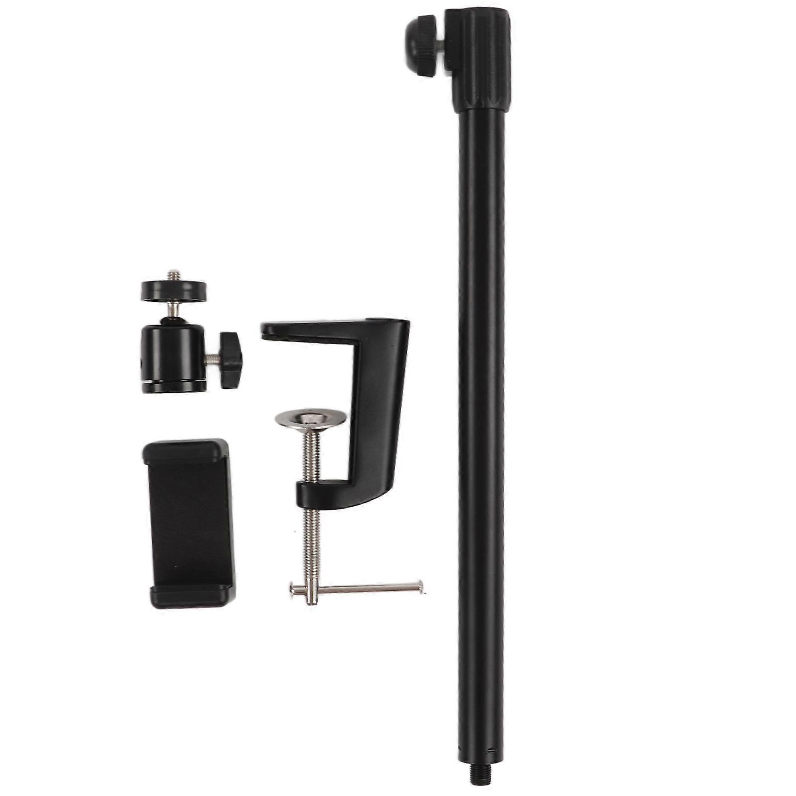 Desktop Clamp Mount Light Stand 2 Stage Adjustable Shrink with 1/4in Interface for Fill Light Phone