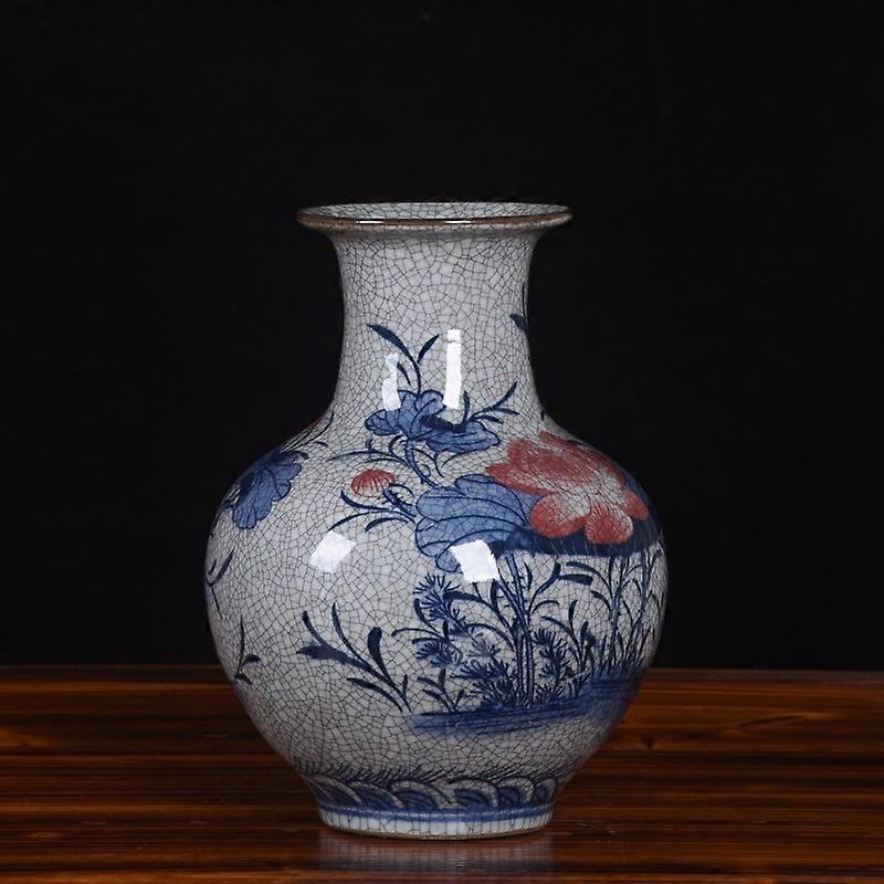Unique Crackled Glaze Ceramic Vase Design