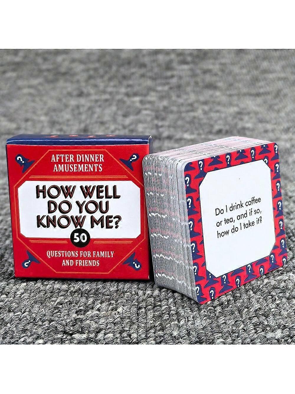 50-Card Deck After-Dinner Entertainment, Family Tabletop Game, Paper Material, Quick Wit & Word Game, Party Game Cards