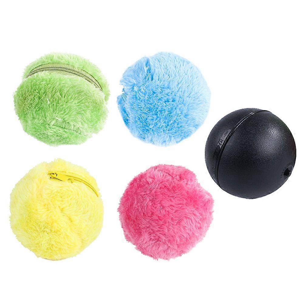 5pcs/set Magic Roller Ball Activation Automatic Dog Cat Interactive Funny Chew Plush Electric Rolling Pet Toy