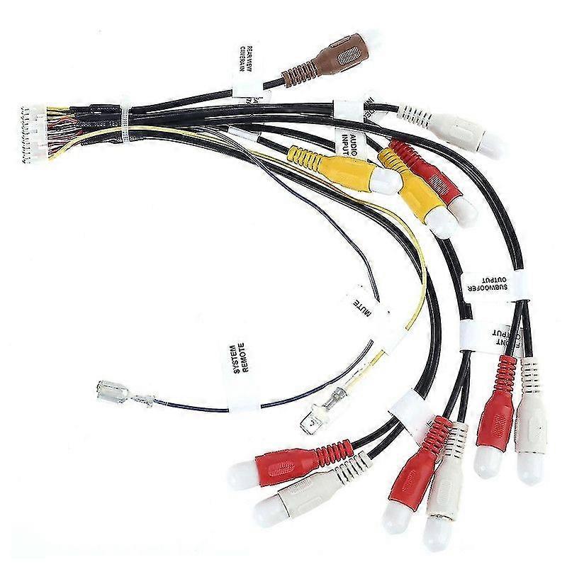 RCA Output Wire Aux-in Subwoofer Microphone Adapter 24Pin Universal Cable