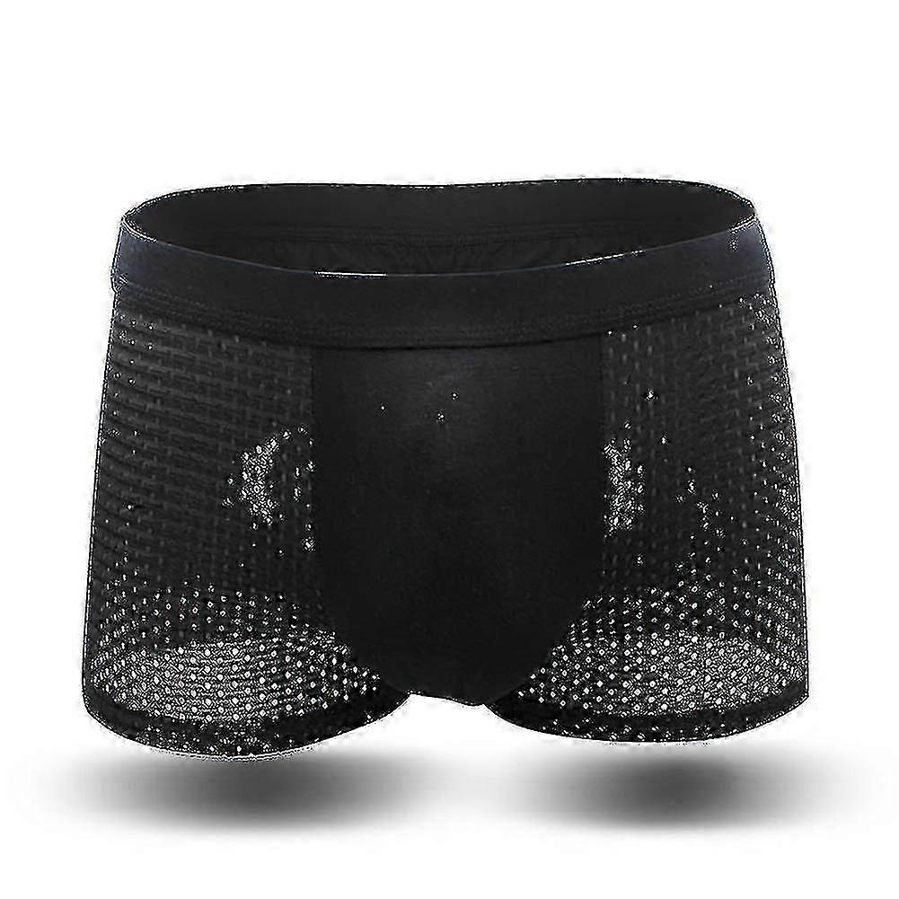 3 Pcs Men Bamboo Fiber Net Breathable U Convex Underpants Underwear Boxer Briefs-Good